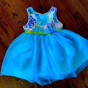 Gorgeous flower and blue tulle dress size 3T